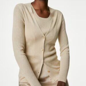 M&S Sparkly V-Neck Button Front Cardigan